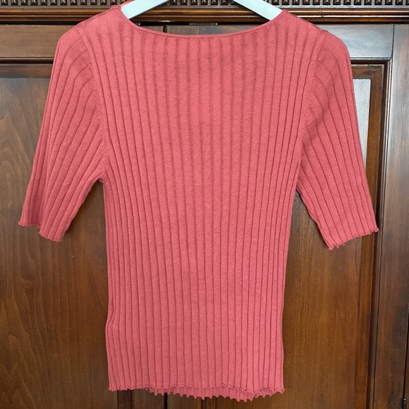 Free People Intimately NWT ribbed short sleeve layering T 3 hook split front - Picture 2 of 12